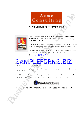 Business Plan pro Sample pdf free